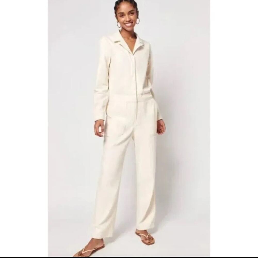 Faherty Overland Twill Coverall Natural Utility Jumpsuit One-Piece XL